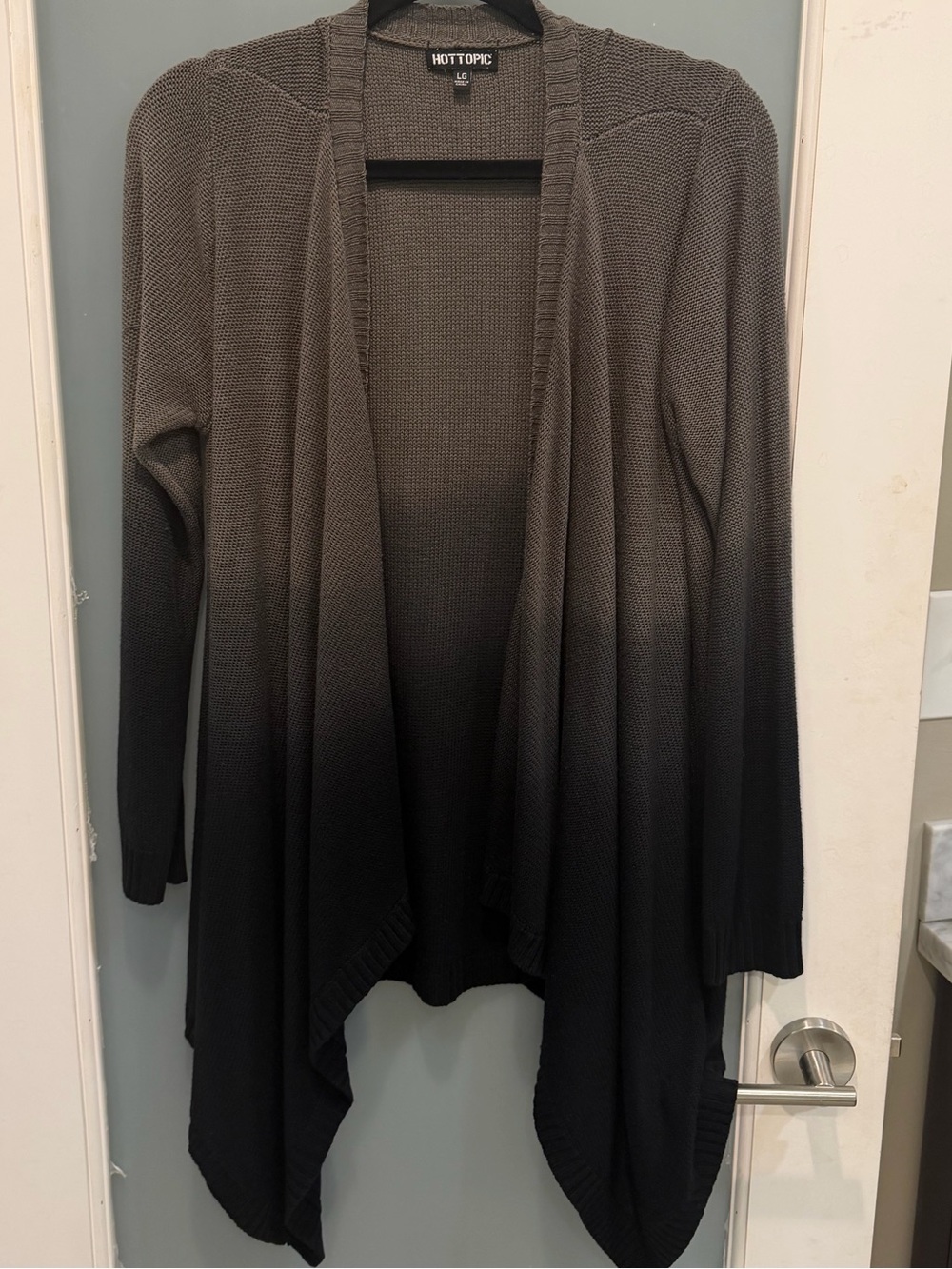 Hot Topic Women's Taupe Open-Front Knit Cardigan